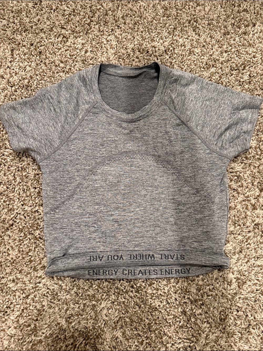 lululemon athletica Heather Gray Short Muscle Tee